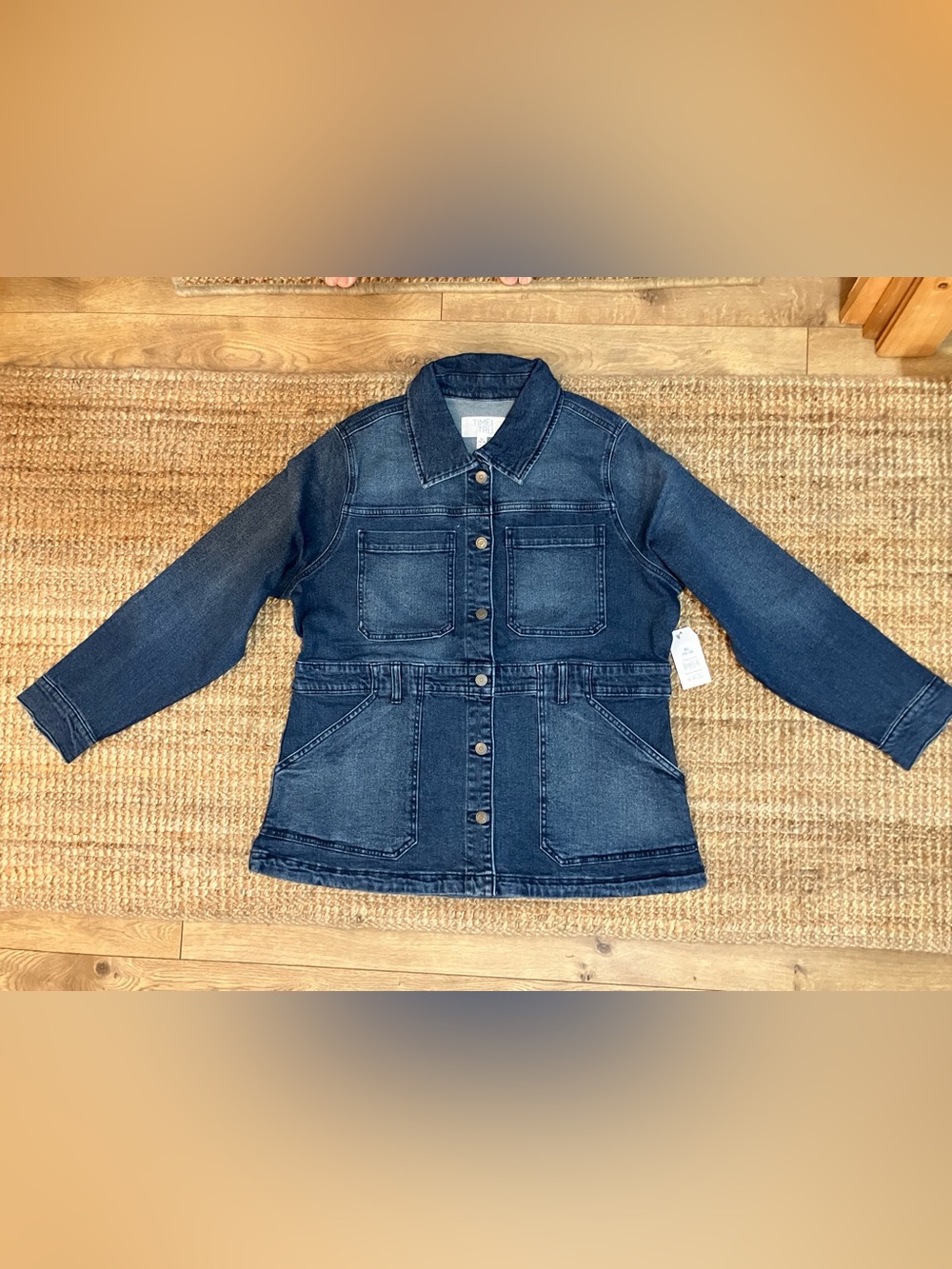 New In Plastic -Time and Tru Women's Denim Utility Jacket-Medium Wash Size XL - Picture 5 of 10